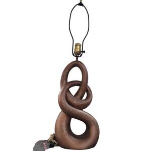 Vintage MCM Abstract FAIP lamp 1960s light Serpentine Coppertone Textured